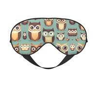 Augenmaske mit Tier-Cartoon-Eulen, niedlicher Druck, weiche Verdunkelungs-Augenmaske, Reise-Augenmaske, Seitenschläfer-Augenabdeckung, Schlaf-Augenmaske für Männer und Frauen