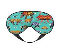 Augenmaske mit Tiermotiven und Meeresschildkröten, doppelseitig weich, Verdunkelung, Entspannung, Nulldruck, Nachtschlaf-Augenmaske