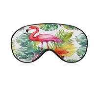 Augenmaske mit tropischem Aquarell, Ananas, Flamingo, seitliche Schlafmaske, leichte Augenbinde, Schlafmaske, Nasenpolster und elastisches Band für Kinder, Damen und Herren