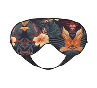 Augenmaske mit tropischem Blumenmuster, doppelseitig, weich, verdunkelnd, Schlafmaske, Schlafmaske