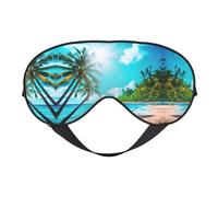 Augenmaske mit tropischem Ozean-Strand-Thema, doppelseitig, weich, Verdunkelung, Entspannung, Nulldruck, Nachtschlafmaske