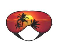 Augenmaske mit tropischem Sonnenuntergang, doppelseitig, weich, verdunkelnd, Schlafmaske