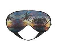 Augenmaske mit tropischem Sonnenuntergang, verstellbar, glatt, weich, Augenmaske, Schattierung, Augenbinde, Augenmaske für Ausruhen, Reisen