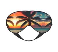 Augenmaske mit tropischem Strandpalmen-Sonnenuntergang für ultimativen Schlafkomfort, verstellbar, atmungsaktiv und stilvoll, perfekt für Lichtempfindlichkeit, Schlaflosigkeit