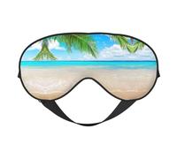 Augenmaske mit tropischem Strandpflanzen-Thema, verstellbar, glatt, weich, Augenmaske, Schattierung, Augenbinde, Augenmaske für Ausruhen, Reisen
