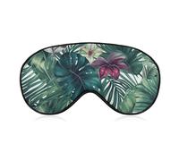 Augenmaske mit tropischen Blättern für Damen und Herren, atmungsaktive und verstellbare Augenabdeckung, ultraweiche Schlafmaske, leichte Reise-Augenbinde für Flugzeug, Nickerchen, Nachtschlaf