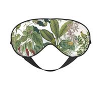 Augenmaske mit tropischen Blütenblättern, Papageien, doppelseitig, weich, verdunkelnd, Augenmaske für Nickerchen, Nachtschlaf, Augenmaske