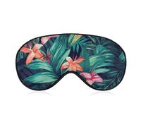 Augenmaske mit tropischen Blumenblättern, Schlafmaske, Schlafmasken für Damen, Herren, Schlafmaske, Reise-Augenmaske, Schlafmaske, Verdunkelung, lustige Schlafmaske, niedliche Schlafmaske