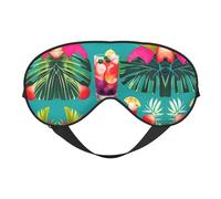 Augenmaske mit tropischen Cocktails, doppelseitig, weich, verdunkelnd, Entspannung, Nulldruck, Nachtschlafmaske