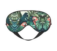 Augenmaske mit tropischen Dschungelblättern, doppelseitig, weich, verdunkelnd, Augenmaske für Nickerchen, Nachtschlaf, Augenmaske