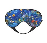 Augenmaske mit tropischen Fischen, verdunkelnd, Unisex, Schlaf-Augenabdeckungen mit verstellbaren Trägern, Reise-Augenmaske