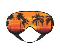 Augenmaske mit tropischen Palmen, Sonnenuntergang, doppelseitig, weich, verdunkelnd, Augenmaske für Nickerchen, Nachtschlaf, Augenmaske