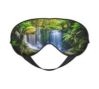 Augenmaske mit tropischen Pflanzen und Wasserfall, glatt, weich, verstellbare Schattierung, Augenbinde, Augenmaske für Ausruhen, Reisen