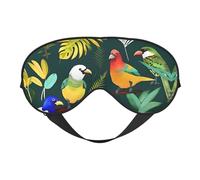 Augenmaske mit tropischen Vögeln und Pflanzen für ultimativen Schlafkomfort, verstellbar, atmungsaktiv und stilvoll, perfekt für Lichtempfindlichkeit, Schlaflosigkeit