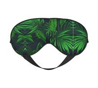 Augenmaske mit tropischer Pflanze, doppelseitig, weich, Verdunkelung, Entspannung, Nulldruck, Nachtschlafmaske