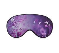 Augenmaske mit violettem Blumenmuster, seitliche Schlafmaske, leichte Augenbinde, Schlafmaske, Nasenpolster und Gummiband für Kinder, Frauen und Männer