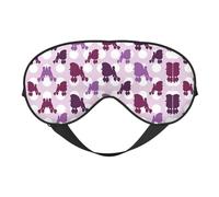 Augenmaske mit violettem Pudel, gepunktet, doppelseitig, weich, Verdunkelung, Entspannung, Nulldruck, Nachtschlafmaske