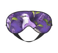Augenmaske mit Vogel in lila Lavendel, Blumendruck, weiche Verdunkelungs-Augenmaske, Reise-Augenmaske, Seitenschläfer-Augenmaske, Schlaf-Augenmaske für Männer und Frauen