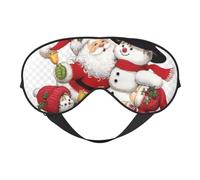Augenmaske mit Weihnachtsmann, doppelseitig weich, Verdunkelung, Entspannung, Nulldruck, Nachtschlaf-Augenmaske