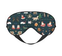 Augenmaske mit Weihnachtsmann-Motiv, doppelseitig, weich, Verdunkelung, Entspannung, Nulldruck, Nachtschlaf-Augenmaske