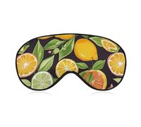 Augenmaske mit Zitrusfruchtmuster, seitliche Schlafmaske, leichte Augenbinde, Schlafmaske, Nasenpolster und Gummiband für Kinder, Frauen und Männer