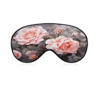 Augenmaske, Rosenblüten mit Blättern, bedruckte Schlafmaske, Nacht-Augenmaske, Verdunkelung, Schlafmaske, Reise-Augenmaske