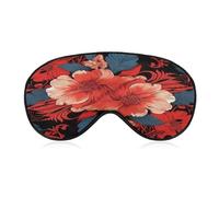 Augenmaske, rotes Blumenmuster, bedruckte Schlafmaske, Nacht-Augenmaske, verdunkelnd, Schlafmaske, Reise-Augenmaske
