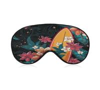 Augenmaske, Surfbrett und Blumen bedruckte Schlafmaske, Nachtaugenmaske, Verdunkelung, Schlafmaske, Reiseaugenmaske