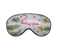 Augenmaske, weißer Flamingo-Druck, Schlafmaske, Nacht-Augenmaske, Verdunkelung, Schlafmaske, Reise-Augenmaske