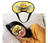 Augenmaske zum Schlafen, atmungsaktiv, lichtblockierend, Biene auf dem Quadrat, Augenbinde, weich, bequem, Nacht-Augen-Schlaf-Schattenabdeckung für Männer und Frauen, Augenabdeckung für Nickerchen zu