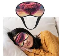 Augenmaske zum Schlafen, atmungsaktiv, lichtblockierend, bunt, Herz-Baum, Nacht-Augenbinde, weich, bequem, Nacht-Augenschutz, für Männer und Frauen, Augenabdeckung für Nickerchen zu Hause