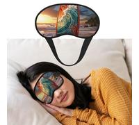Augenmaske zum Schlafen, atmungsaktiv, lichtblockierend, bunt, Surfbrett, Nacht, Augenbinde, weich, bequem, Nacht-Augenschutz, für Männer und Frauen, Augenabdeckung für Nickerchen zu Hause