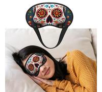 Augenmaske zum Schlafen, atmungsaktiv, lichtblockierend, bunt, Zuckerschädel, Nacht-Augenbinde, weich, bequem, Nacht-Augenschutz, für Männer und Frauen, Augenabdeckung für Nickerchen zu Hause