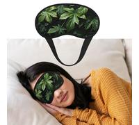 Augenmaske zum Schlafen, atmungsaktiv, lichtblockierend, grüne Blättermuster, Nacht-Augenbinde, weich, bequem, Nacht-Augenschlaf für Männer und Frauen, Augenabdeckung für Nickerchen zu Hause
