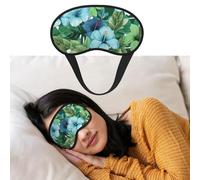 Augenmaske zum Schlafen, atmungsaktiv, lichtblockierend, grüne und blaue Hibiskusblumen, Nacht-Augenbinde, weich, bequem, Nacht-Augen-Schlafschutz, für Männer und Frauen, Augenabdeckung für Nickerchen