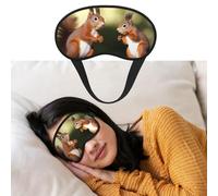 Augenmaske zum Schlafen, atmungsaktiv, lichtblockierend, niedliche Eichhörnchen, Nacht-Augenbinde, weich, bequem, Nacht-Augenschlaf für Männer und Frauen, Augenabdeckung für Nickerchen zu Hause