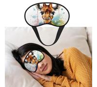 Augenmaske zum Schlafen, atmungsaktiv, lichtblockierend, niedliche Giraffe, Aquarell, Nacht-Augenbinde, weich, bequem, Nacht-Augenschutz, für Männer und Frauen, Augenabdeckung für Nickerchen zu Hause