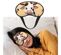 Augenmaske zum Schlafen, atmungsaktiv, lichtblockierend, niedliche Kuh, Nacht-Augenbinde, weich, bequem, Nacht-Augenschutz, für Männer und Frauen, Augenabdeckung für Nickerchen zu Hause