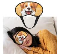 Augenmaske zum Schlafen, atmungsaktiv, lichtblockierend, niedlicher Corgi-Hund, Augenbinde, weich, bequem, Nacht-Augen-Schlaf-Schattenabdeckung für Männer und Frauen, Augenabdeckung für Zuhause
