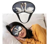 Augenmaske zum Schlafen, atmungsaktiv, lichtblockierend, romantisch, weißer Schwan, Nacht-Augenbinde, weich, bequem, Nacht-Augenschutz, für Männer und Frauen, Augenabdeckung für Nickerchen zu Hause