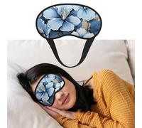 Augenmaske zum Schlafen, atmungsaktiv, lichtblockierend, Schlafmaske, blaue Hibiskusblüte, Nacht-Augenbinde, weich, bequem, Nacht-Augen-Schlaf-Schattenabdeckung für Männer und Frauen, Augenabdeckung