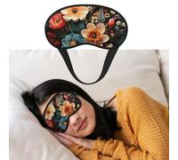 Augenmaske zum Schlafen, atmungsaktiv, lichtblockierend, Schlafmaske, Blumenmuster, Nacht-Augenbinde, weich, bequem, Nacht-Augenschlaf für Männer und Frauen, Augenabdeckung für Nickerchen zu Hause