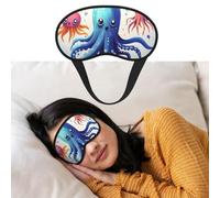 Augenmaske zum Schlafen, atmungsaktiv, lichtblockierend, Schlafmaske, bunt, Tintenfisch, Oktopus, Nachtwindbinde, weich, bequem, Nacht-Augen-Schlaf, Schattenabdeckung für Männer und Frauen