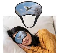 Augenmaske zum Schlafen, atmungsaktiv, lichtblockierend, Schlafmaske, eine weiße Taube fliegt bei Nacht, Augenbinde, weich, bequem, Nacht-Augenschutz, für Männer und Frauen, Augenabdeckung für