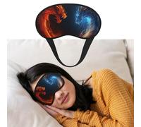 Augenmaske zum Schlafen, atmungsaktiv, lichtblockierend, Schlafmaske, Feuer und Eisdrachen, Nachtwäsche, weich, bequem, Nacht-Augenschlaf für Männer und Frauen, Augenabdeckung für Nickerchen zu Hause