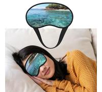 Augenmaske zum Schlafen, atmungsaktiv, lichtblockierend, Schlafmaske, Fidschi-Insel und klares Meer, Nacht-Augenbinde, weich, bequem, Nacht-Augen-Schlaf-Schattenabdeckung für Männer und Frauen
