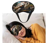 Augenmaske zum Schlafen, atmungsaktiv, lichtblockierend, Schlafmaske, große Schildkröte und Palmen, Nacht-Augenbinde, weich, bequem, Nacht-Augen-Schlaf-Schattenabdeckung für Männer und Frauen