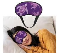 Augenmaske zum Schlafen, atmungsaktiv, lichtblockierend, Schlafmaske, Hawaii mit violetter Meeresschildkröte, Nachtwäsche, Augenbinde, weich, bequem, Nacht-Augenschutz, für Männer und Frauen