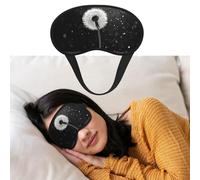 Augenmaske zum Schlafen, atmungsaktiv, lichtblockierend, Schlafmaske, Löwenzahn, Schwarz und Weiß, Nacht-Augenbinde, weich, bequem, Nacht-Augenschlaf für Männer und Frauen, Augenabdeckung für