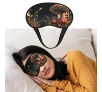 Augenmaske zum Schlafen, atmungsaktiv, lichtblockierend, Schlafmaske, Märchenstil, Pilze, Nachtwindbinde, weich, bequem, Nacht-Augen-Schlaf-Schattenabdeckung für Männer und Frauen, Augenabdeckung für